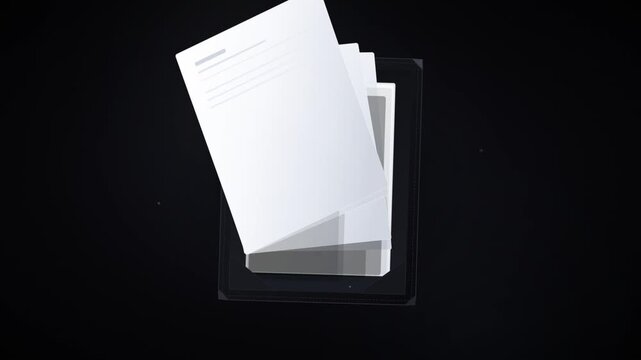 Business documents in black folder professional legal paperwork corporate file presentation background for office archive management