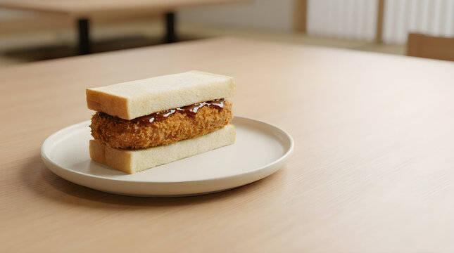 Delicious sandwich with crispy chicken filling on a white plate.