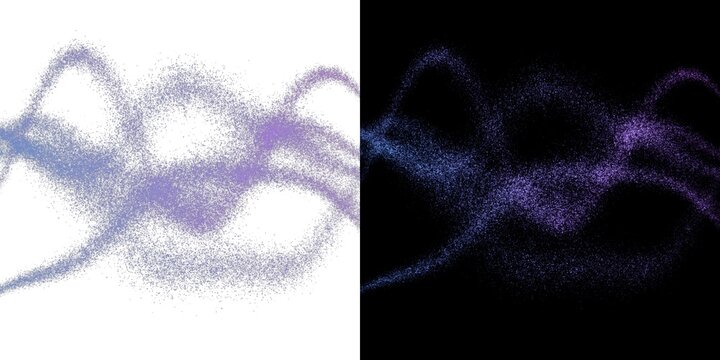 Abstract purple wave lines flowing across a split screen with light and dark contrast design for modern graphic background
