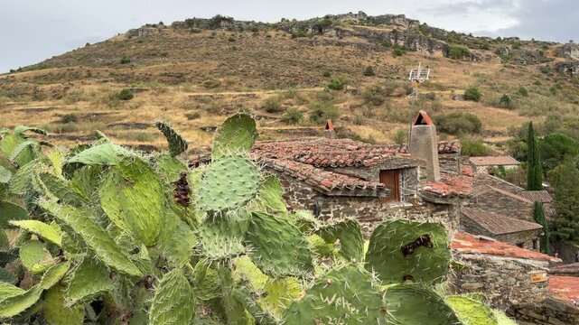 Patones scenic view of the spanish slate village of patones de arriba