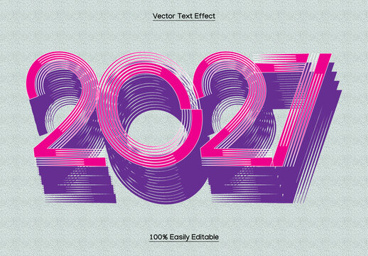 Retro 2027 Text Effect