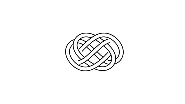 
Celtic Solomon endless knot infinity braided oval loop minimalist line icon