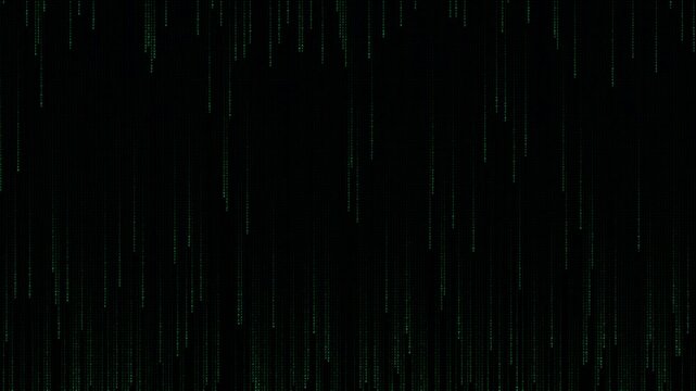Abstract Dark Green Digital Rain Background Animation with Vertical Data Streams Matrix Code Effect Futuristic Cyber Technology Seamless Loop 4K Motion Graphics