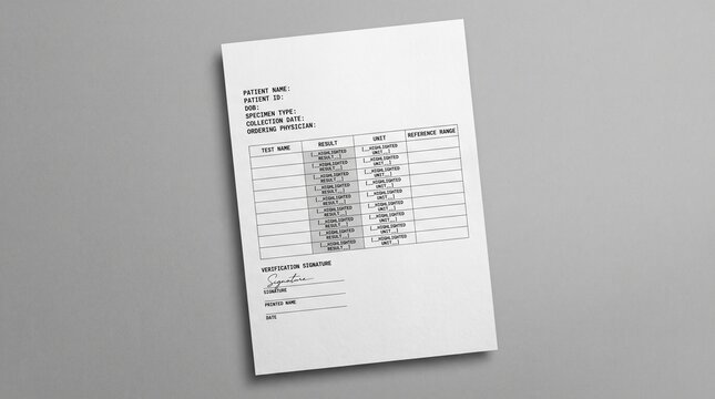 Medical prescription form on gray background top view.