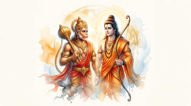 Lord Ram and Hanuman Devotional Festival Celebration Background