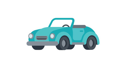 Fototapeta premium Vintage turquoise convertible car illustration on a white background automobile