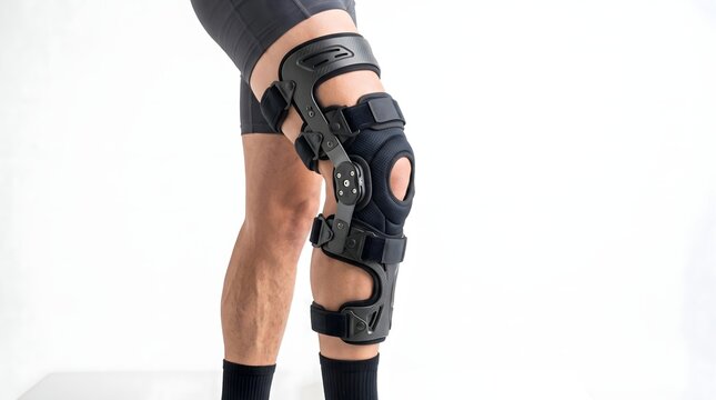 An adjustable orthopedic knee brace for recovery from an anterior cruciate ligament (ACL) injury and for stabilizing the joint during the postoperative period.  AI generated.