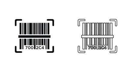 Obraz premium Barcode with corner brackets a black silhouette