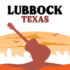 Fototapeta premium City silhouettes and beautiful natural scenery in Lubbock, Texas