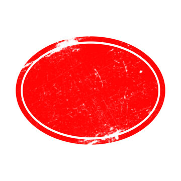 A vibrant red oval shape with a thin black border centered on a solid black background, simple geometric for web isolated on a transparent background