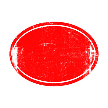 A vibrant red oval shape with a thin black border centered on a solid black background, simple geometric for web isolated on a transparent background