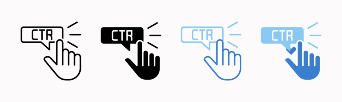 Click Through Rate Vector Illustration In Multistyle