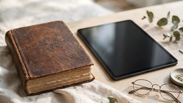 The scene highlights the relationship between literature, technology, publishing, and copyright