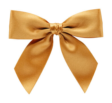 golden bow png satin ribbon bow cutout decorative isolated transparent background image