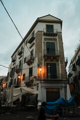 Multi-story Residential Building at Dusk © Viktor