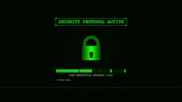 green cyber security matrix code loading screen