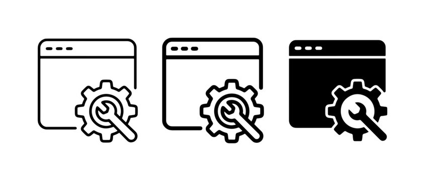 Website maintenance icon, glyph for app and web