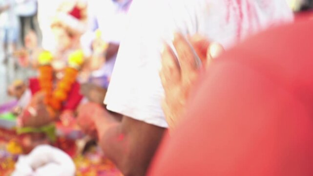 Ganpati Visarjan procession in Mumbai city, India
