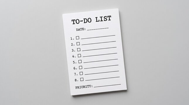 To-do list notepad for daily task management and planning.