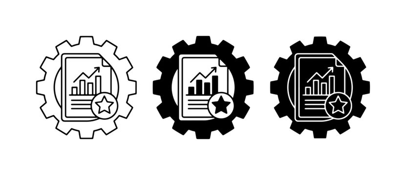 Case study icon with chart and star for business analysis