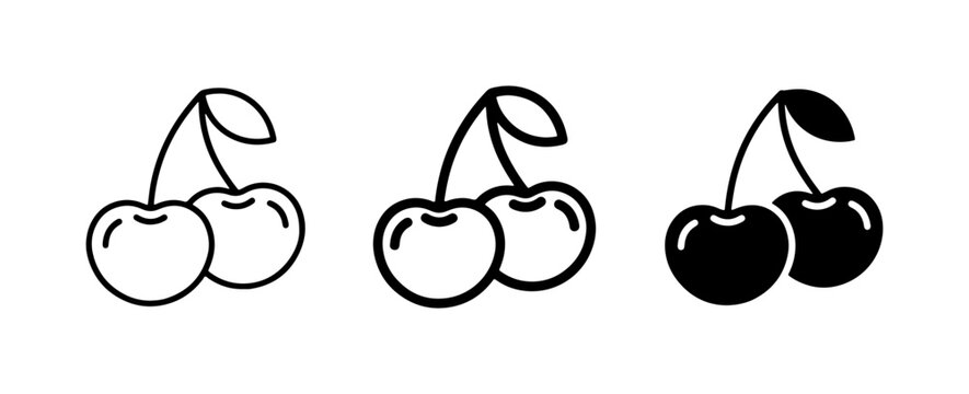 Cherry icon glyph for logo or app