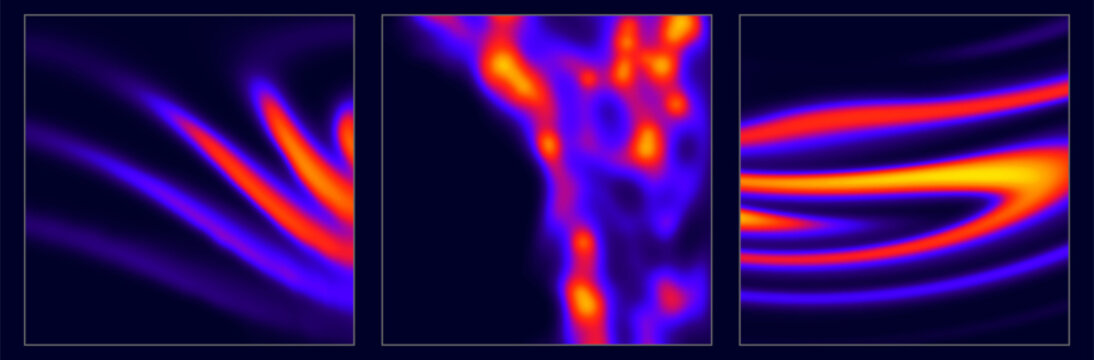 Heat map. Abstract infrared thermographic background. Temperature distribution and data analysis. Thermal imaging concept. Vector illustration.