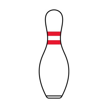 Bowling pin cartoon isolated on white background