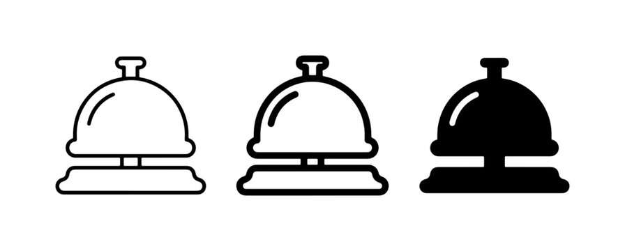 Hotel bell icon glyph and solid for app and web