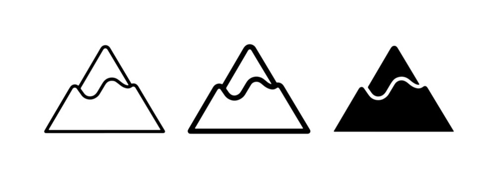 Mountain icon glyph solid flat for app and web