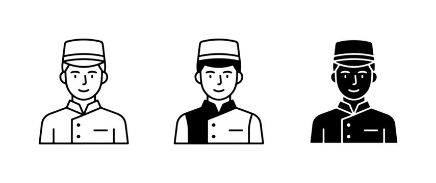 Concierge hat icon, glyph, logo