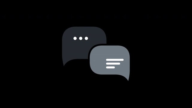 Animated chat speech bubbles icons on transparant background
