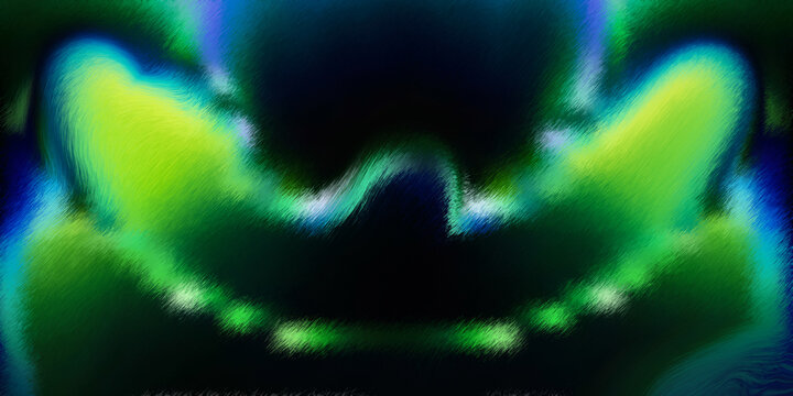 Abstract neon green and blue gradient mesh background illustration with dynamic glowing aura wave light