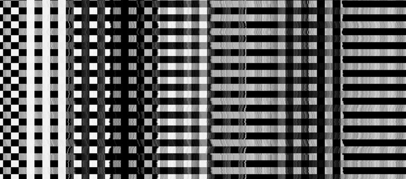 Black White Abstract Glitch Checkerboard Digital Background with scanline Noise Texture