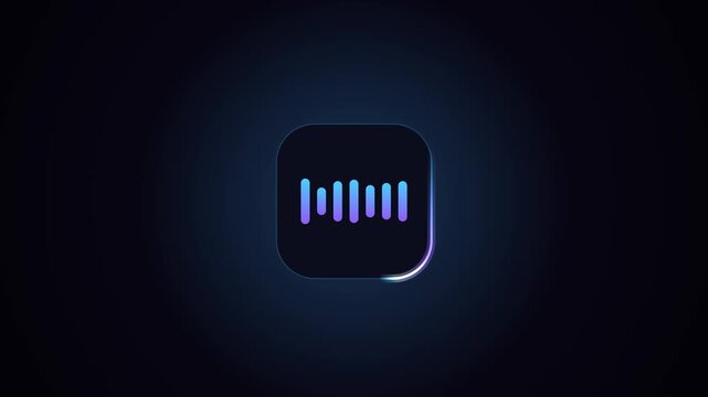 Glowing App Icon With Purple Voice Waveform Bars