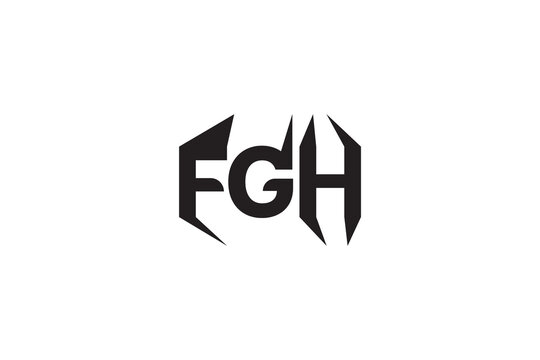 Modern Gothic FGH Initial Monogram