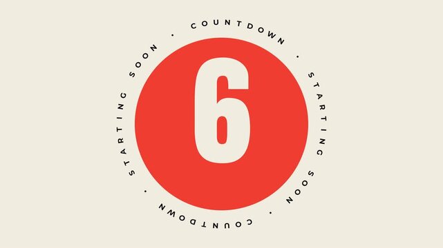 Bold Kinetic Typography Countdown in Red Blue and Yellow