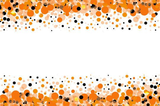 Orange Black Confetti Frame Glow Effect Overlay Thanksgiving Border Halloween 