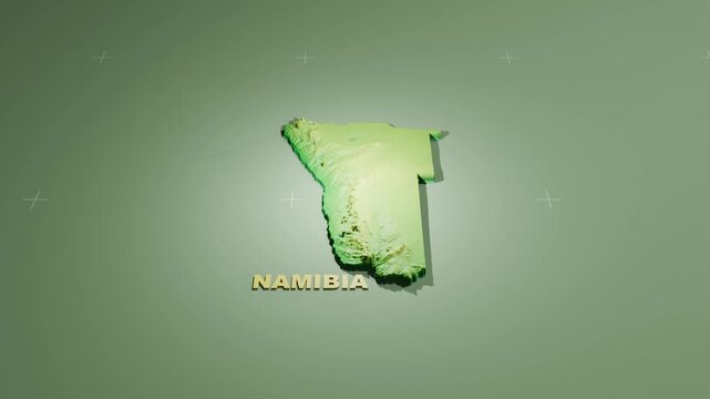 Detailed 3D Terrain and Elevation Map of Namibia