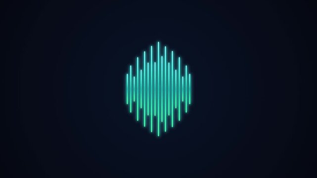 Digital audio equalizer sound wave animation on dark background, modern technology music visualization, abstract spectrum analysis for futuristic interface display.