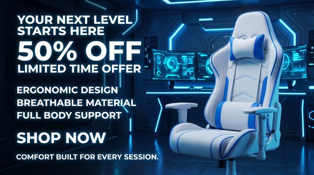 Professional Ergonomic Gaming Chair with Breathable Material for Ultimate Comfort and Support