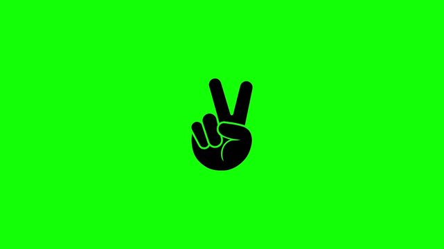 Hand With Two Fingers Extended Gesture Animation Icon