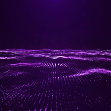 紫と藍の粒子が層をなして流れる シームレスループ動画背景 1:1 4K