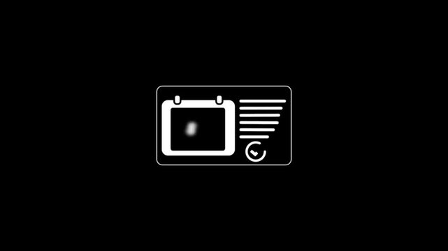 Animated task list appearing on calendar saturday icon isolated on black screen background.Dynamic calender icon animated video.Calendar icon showing saturday with motion graphic.