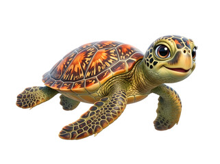 Fototapeta premium Cute baby sea turtle swimming