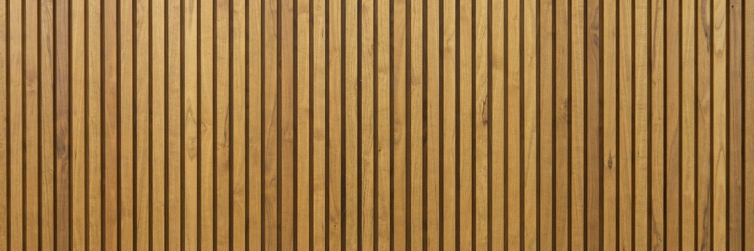 Modern vertical wooden slat wall texture, natural oak timber paneling background, ribbed brown wood batten surface for interior design and architecture