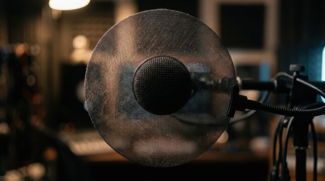 Professional Studio Microphone with Pop Filter for Audio Recording and Music Production