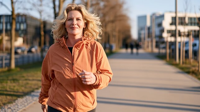 Woman jogging outdoors for fitness and healthy lifestyle