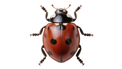 Red ladybug with black spots, isolated on transparent background © Viktor