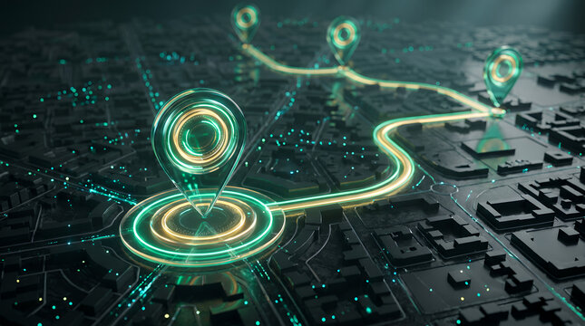 Futuristic GPS Route Planning and Digital Location Tracking