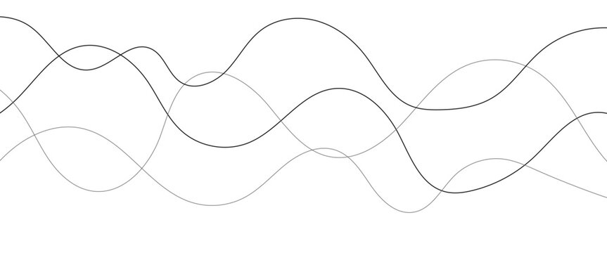 Minimalist wavy lines vector background, abstract wave curves graphic design, smooth flowing sinusoidal waveforms for modern digital art